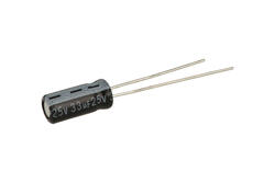 Kondensator; niskoimpedancyjny; elektrolityczny; 33uF; 25V; TBR330M1ED11M; fi 5x11mm; 2mm; przewlekany (THT); luzem; Jamicon; RoHS Kondensator; niskoimpedancyjny; elektrolityczny; 33uF; 25V; TBR330M1ED11M; fi 5x11mm; 2mm; przewlekany (THT); luzem; Jamicon; RoHS