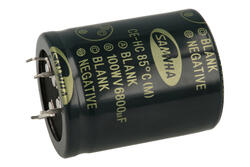 Kondensator; SNAP-IN; elektrolityczny; 6800uF; 100V; HC; HC2A688M40050HA; 20%; fi 40x50mm; 22,5mm; przewlekany (THT); luzem; -40...+85°C; 2000h; Samwha; RoHS Kondensator; SNAP-IN; elektrolityczny; 6800uF; 100V; HC; HC2A688M40050HA; 20%; fi 40x50mm; 22,5mm; przewlekany (THT); luzem; -40...+85°C; 2000h; Samwha; RoHS