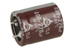 Kondensator; SNAP-IN; elektrolityczny; 220uF; 400V; TDC; TLS400VS220M 25.4x30; 20%; fi 25x30mm; 10mm; przewlekany (THT); luzem; -25...+105°C; 3000h; Samyoung; RoHS Kondensator; SNAP-IN; elektrolityczny; 220uF; 400V; TDC; TLS400VS220M 25.4x30; 20%; fi 25x30mm; 10mm; przewlekany (THT); luzem; -25...+105°C; 3000h; Samyoung; RoHS